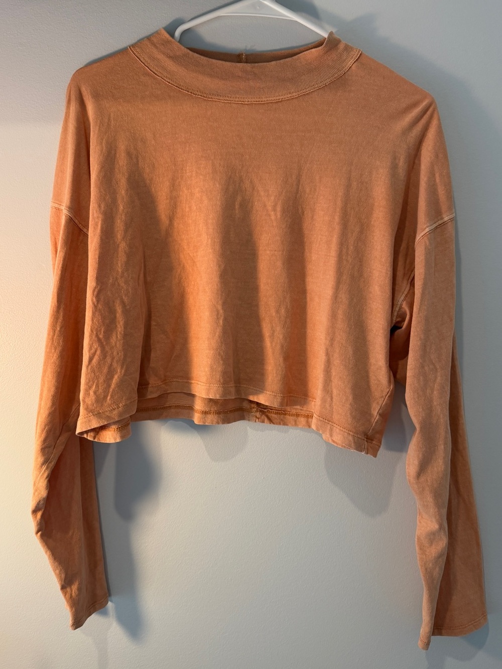 Free People We The Free Rust Orange Cropped Mock Neck Top XS - Picture 5 of 5
